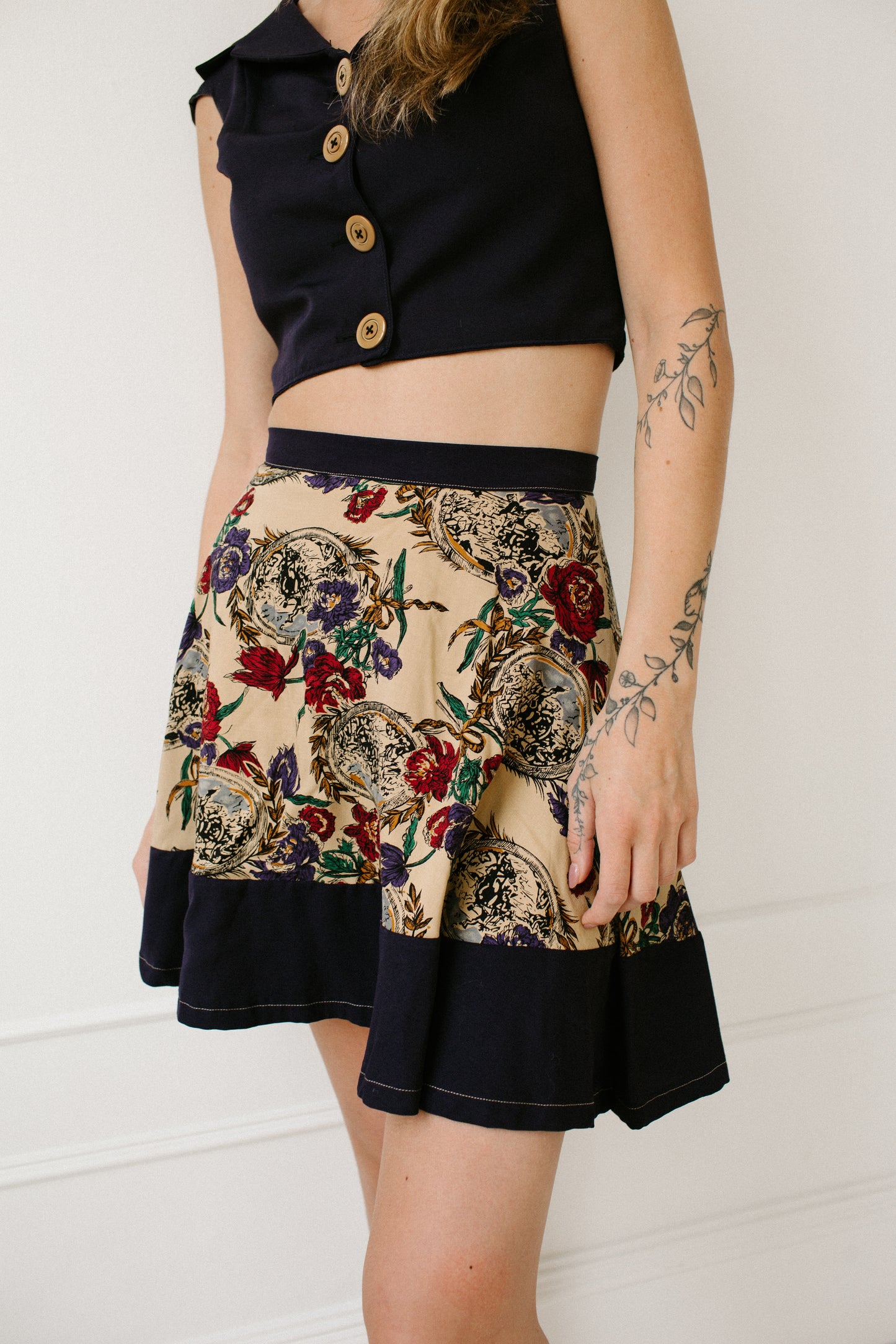 Beige & Purple Skirt