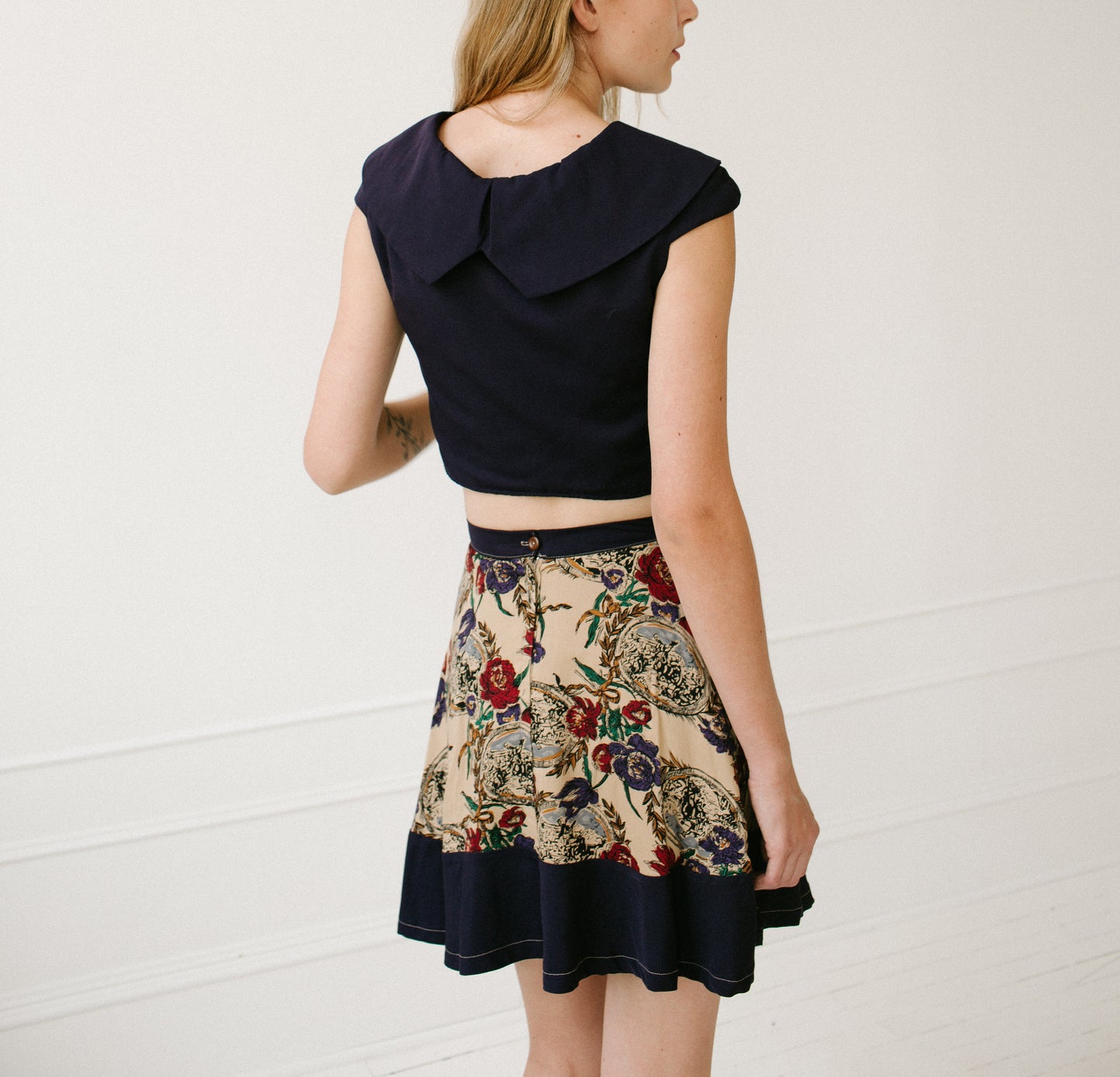 Beige & Purple Skirt